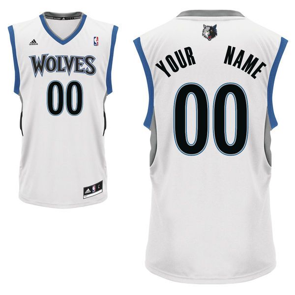Adidas Minnesota Timberwolves Youth Custom Replica Home White NBA Jersey->customized nba jersey->Custom Jersey